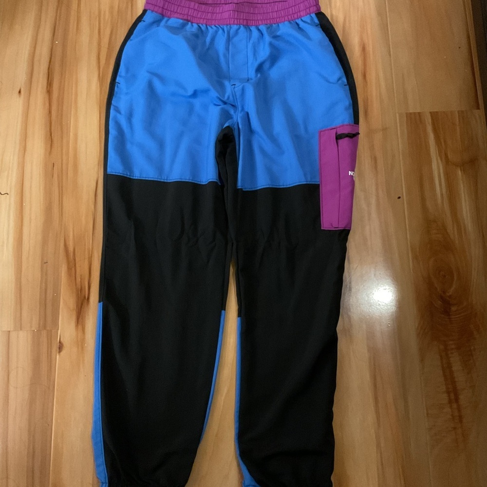 The North Face Men’s Colorblock Sweatpants in Blue, Black & Purple